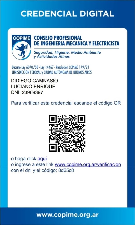 COPIME, Consejo Profesional de Ingenieria Mecanica de Electricistas